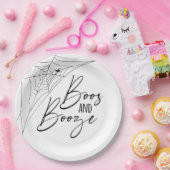 Boos en Booze Halloween Party Papieren Bordje (Feest)