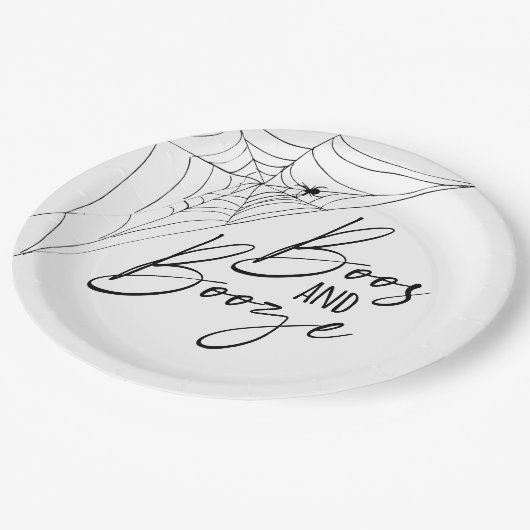 Boos en Booze Halloween Party Papieren Bordje (Gekanteld)