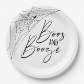 Boos en Booze Halloween Party Papieren Bordje (Voorkant)