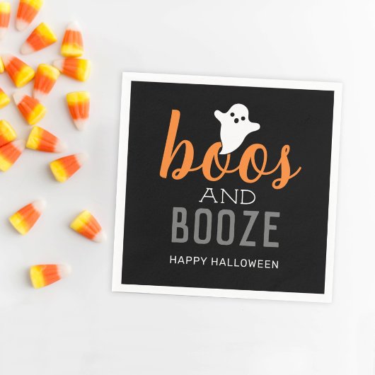 Boos en Booze Halloween Party Servet