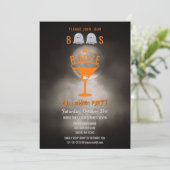 Boos en Booze Halloween Party Spooky Graveyard Kaart (Staand voorkant)