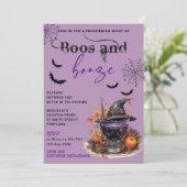 Boos En Booze Halloween Party Uitnodiging (Staand voorkant)