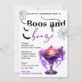 Boos En Booze Halloween Party Uitnodiging (Voorkant)