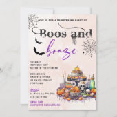 Boos En Booze Halloween Party Uitnodiging (Voorkant)