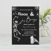 Boos En Booze Halloween Party Uitnodiging (Staand voorkant)