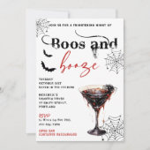 Boos En Booze Halloween Party Uitnodiging (Voorkant)