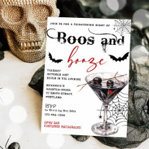 Boos En Booze Halloween Party Uitnodiging
