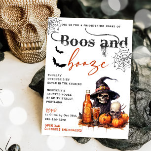 Boos En Booze Halloween Party Uitnodiging