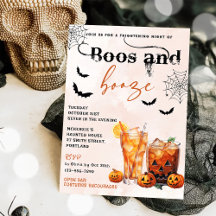 Boos En Booze Halloween Party Uitnodiging