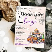 Boos En Booze Halloween Party Uitnodiging