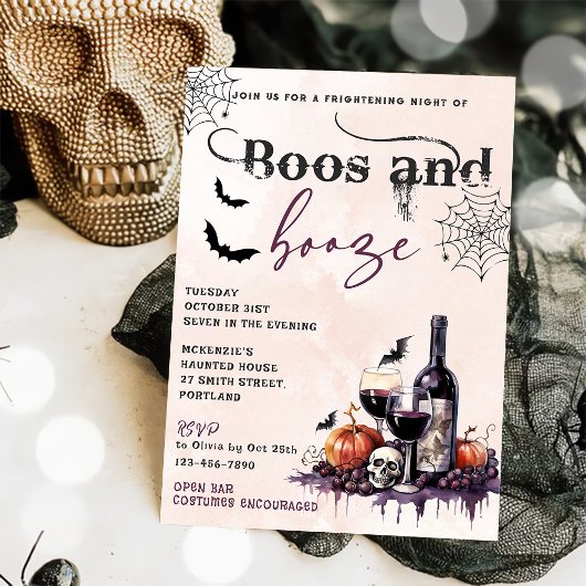 Boos En Booze Halloween Party Uitnodiging