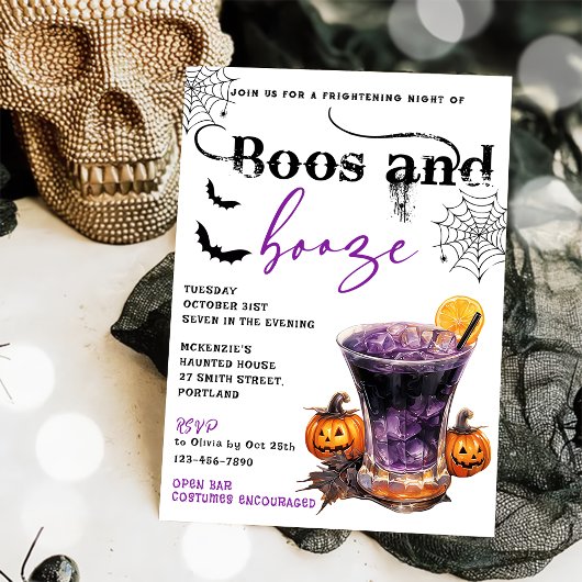 Boos En Booze Halloween Party Uitnodiging