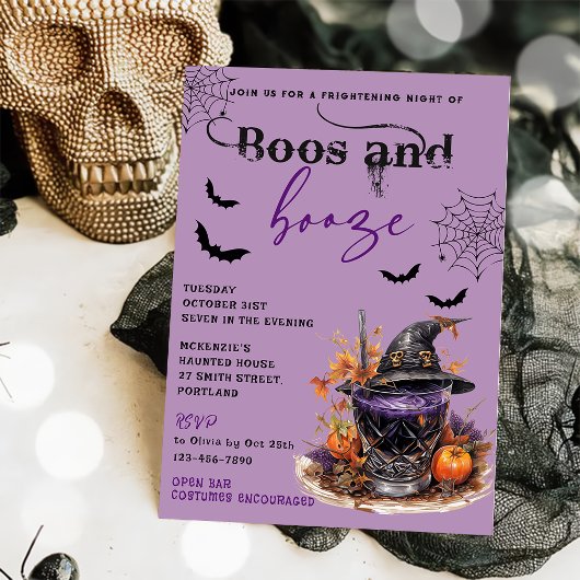 Boos En Booze Halloween Party Uitnodiging