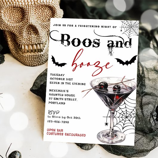 Boos En Booze Halloween Party Uitnodiging