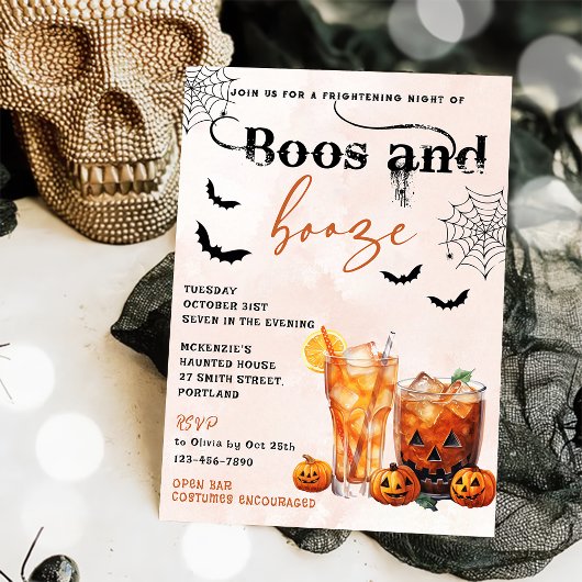 Boos En Booze Halloween Party Uitnodiging