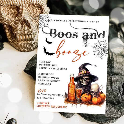 Boos En Booze Halloween Party Uitnodiging