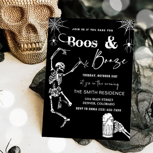 Boos En Booze Halloween Party Uitnodiging