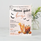 Boos En Booze Halloween Party Uitnodiging (Staand voorkant)
