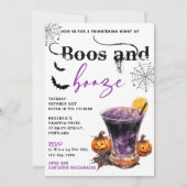 Boos En Booze Halloween Party Uitnodiging (Voorkant)