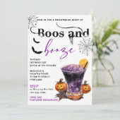 Boos En Booze Halloween Party Uitnodiging (Staand voorkant)