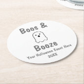 Boos en Booze Halloween Ronde Kartonnen Onderzetter (Gebogen)
