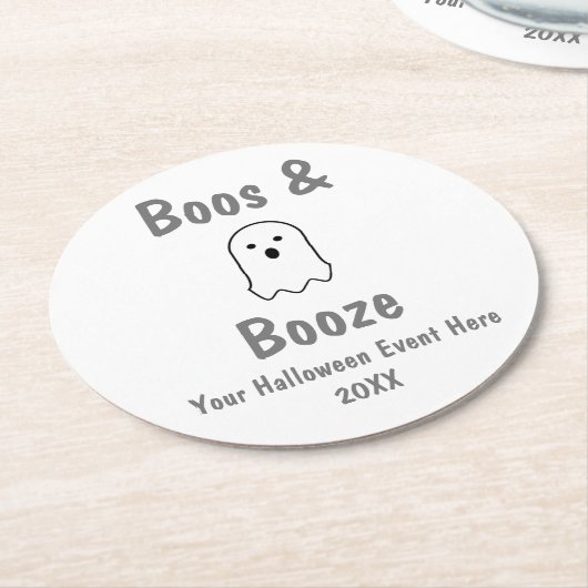 Boos en Booze Halloween Ronde Kartonnen Onderzetter (Gebogen)
