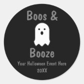 Boos en Booze Halloween Ronde Sticker (Voorkant)