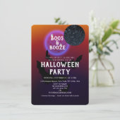 Boos en Booze Halloween Scary Party  Bedankkaart (Staand voorkant)