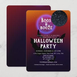 Boos en Booze Halloween Scary Party  Bedankkaart