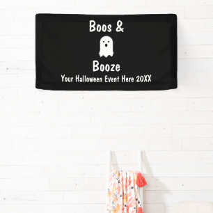 Boos en Booze Halloween Spandoek