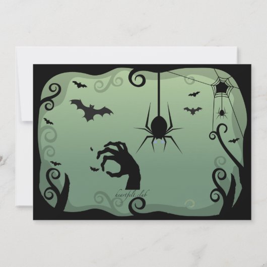 BOOS en BOOZE Halloween Uitnodiging (Achterkant)