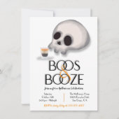 Boos en Booze Modern Halloween Party Kaart (Voorkant)