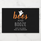 Boos en Booze Oranje en Black Halloween Likeurfles Etiket (Enkel label)