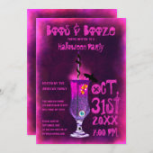 Boos en Booze Spooky Cocktail Drink Halloween Kaart (Voorkant / Achterkant)