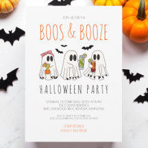Boos en Booze Spooky Ghost Adult Halloween Party