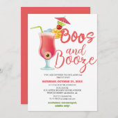 Boos en Booze Spooky Halloween Kostuum Party Kaart (Voorkant / Achterkant)