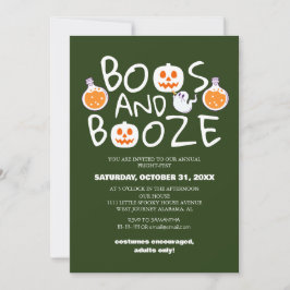 Boos en Booze Spooky Halloween Kostuum Party Kaart