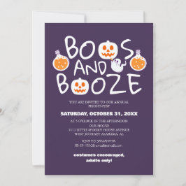 Boos en Booze Spooky Halloween Kostuum Party Kaart