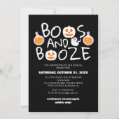 Boos en Booze Spooky Halloween Kostuum Party Kaart (Voorkant)