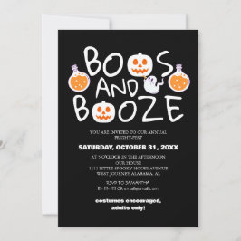 Boos en Booze Spooky Halloween Kostuum Party Kaart
