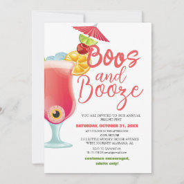 Boos en Booze Spooky Halloween Kostuum Party Kaart