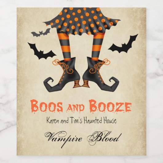 Boos en Booze Vampier Bloed Wijn Etiket (Enkel label)