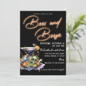 Boos en Booze Volwassen Cocktail Halloween Party Kaart (Staand voorkant)