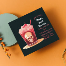 Boos en Booze Volwassen Halloween Cocktail uitnodi