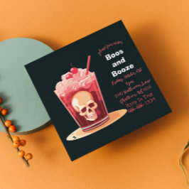 Boos en Booze Volwassen Halloween Cocktail uitnodi Kaart
