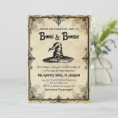 Boos En Booze  Volwassen Halloween Feest Kaart (Staand voorkant)