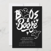 Boos en Booze Volwassen Halloween Feest Kaart (Voorkant)