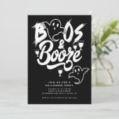 Boos en Booze Volwassen Halloween Feest Kaart (Staand voorkant)