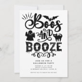 Boos en Booze Volwassen Halloween Feest Kaart (Voorkant)
