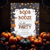 Boos en Booze volwassen Halloween feest Kaart